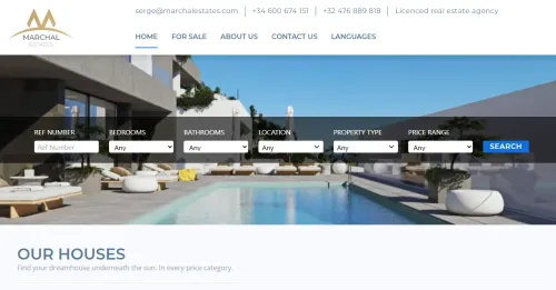 Vista previa de la web de Marchal Estates